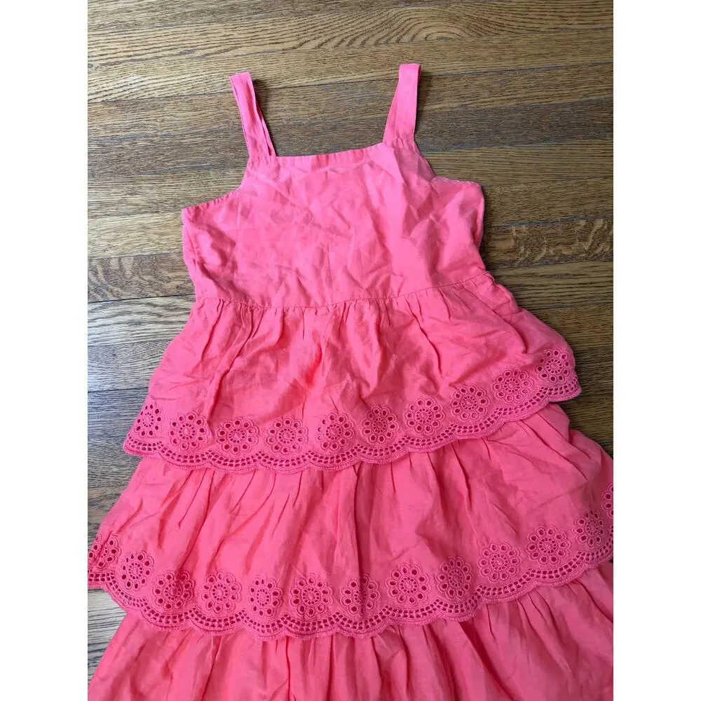 Old Navy Girls' Coral Eyelet Dress Size 10-12